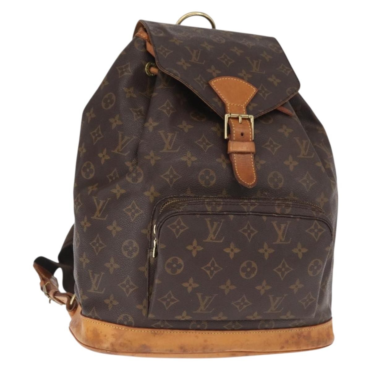 Louis Vuitton Vintage Montsouris Backpack Monogram Canvas Brown Canvas Backpack Bag (Pre-Owned)