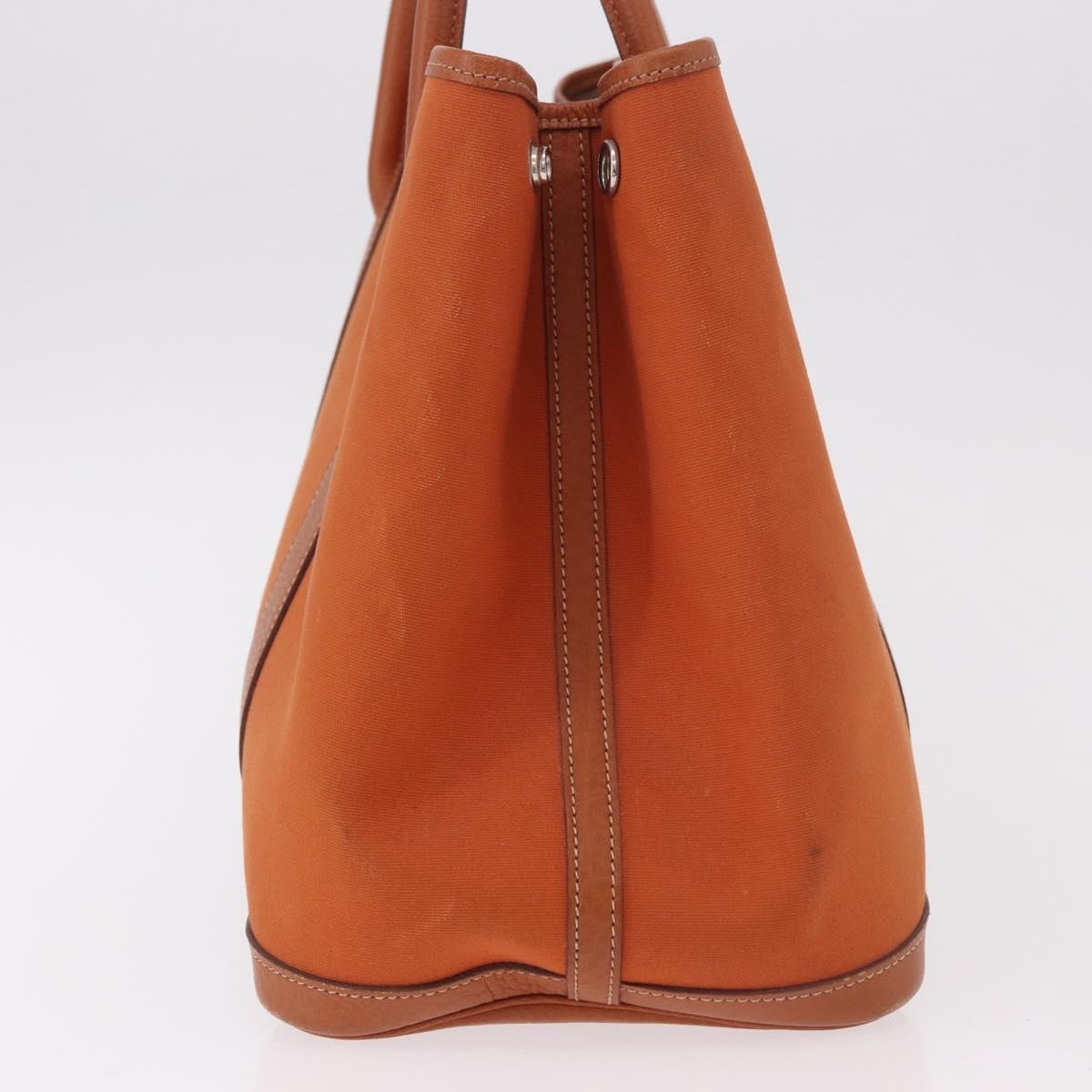 Hermes Garden Party Tote Toile And Leather Orange Canvas Tote Bag Bag (Pre-Owned)