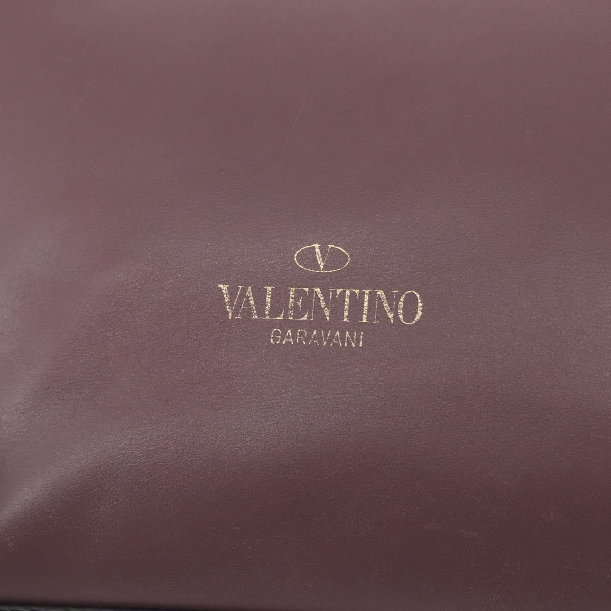 Valentino Garavani Rockstud Tote Rigid Leather Purple Leather Handbag (Pre-Owned)