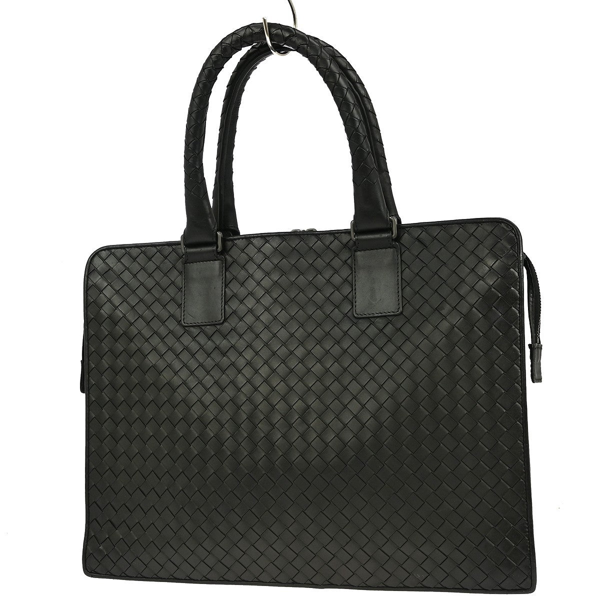 Bottega Veneta Top Zip Briefcase Intrecciato Nappa Black Leather Briefcase Bag (Pre-Owned)