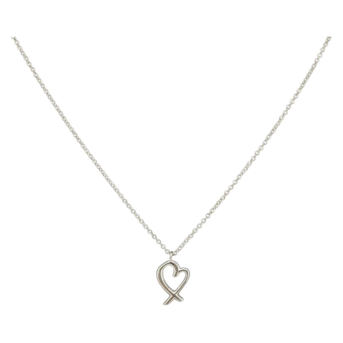 Tiffany & Co. Paloma Picasso Loving Heart Pendant Necklace Silver 925 Silver Silver Necklace Jewelry (Pre-Owned)