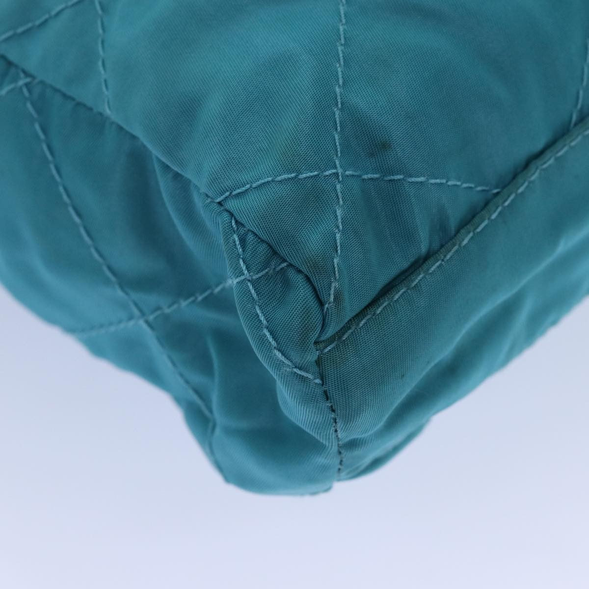 Prada Chain Shoulder Bag Tessuto Blue Nylon Shoulder Bag Bag (Pre-Owned)