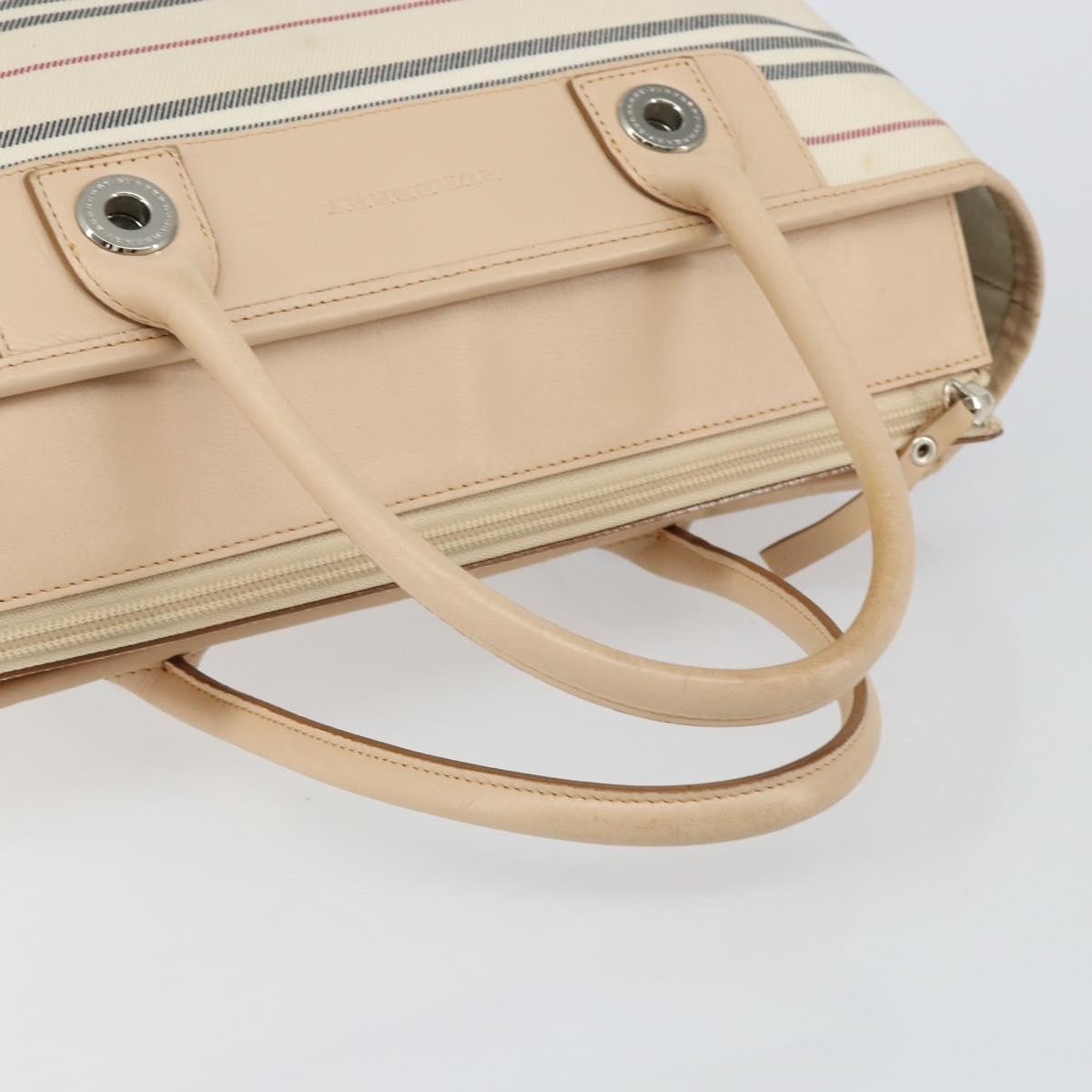Burberry Nova Check Tote Canvas And Leather Beige Canvas Tote Bag Bag (Pre-Owned)