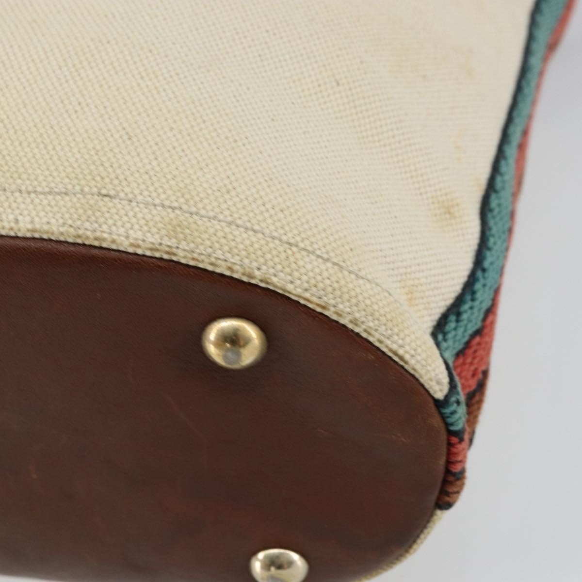 Gucci Vintage Bamboo Shoulder Bag Canvas Beige Canvas Shoulder Bag Bag (Pre-Owned)