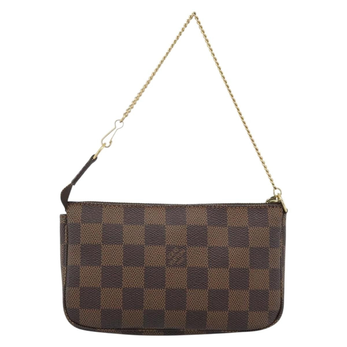 Louis Vuitton Mini Pochette Accessoires Damier Canvas Brown Canvas Clutche & Pouche Bag (Pre-Owned)