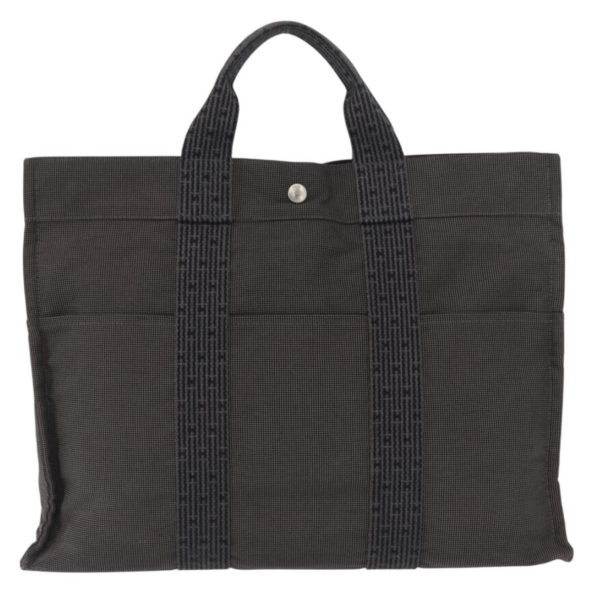 Hermes Fourre-Tout Herline Canvas Gray Canvas Tote Bag Bag (Pre-Owned)