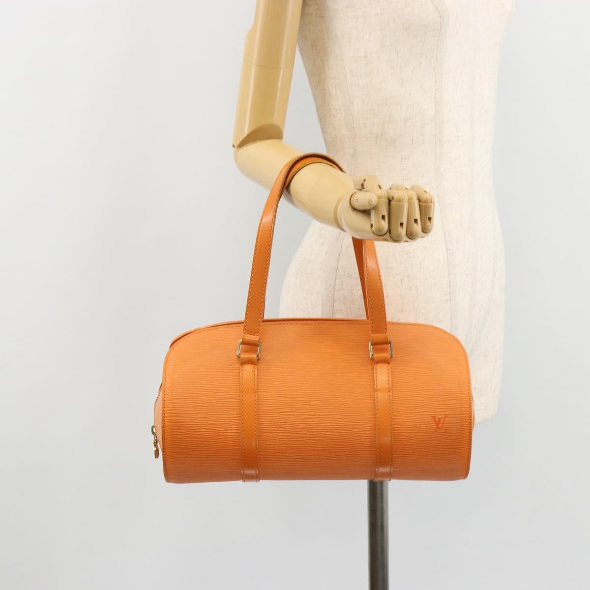Louis Vuitton Soufflot Handbag Epi Leather Orange Leather Handbag (Pre-Owned)