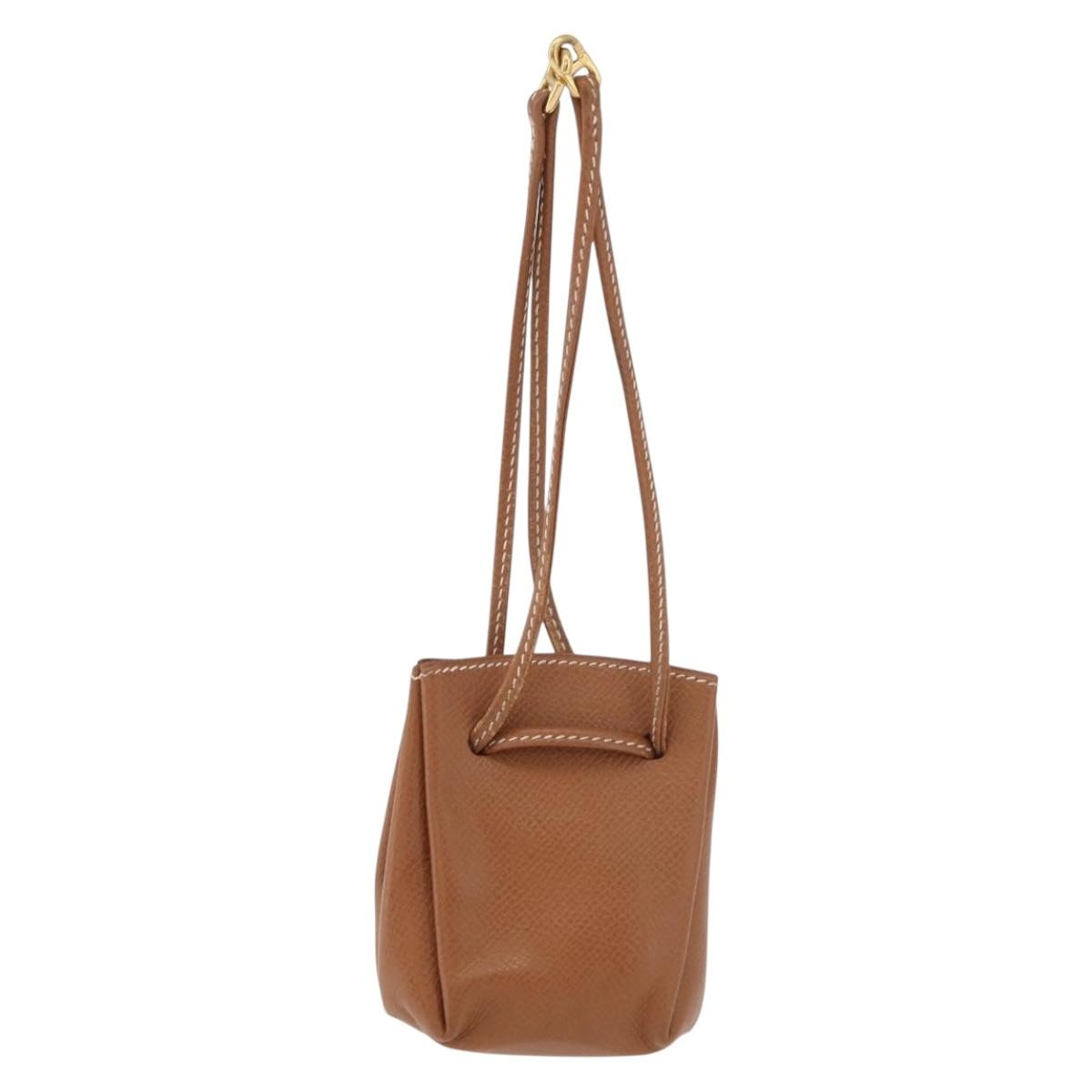 Hermes Vespa Pouch Leather Brown Leather Clutche & Pouche Bag (Pre-Owned)
