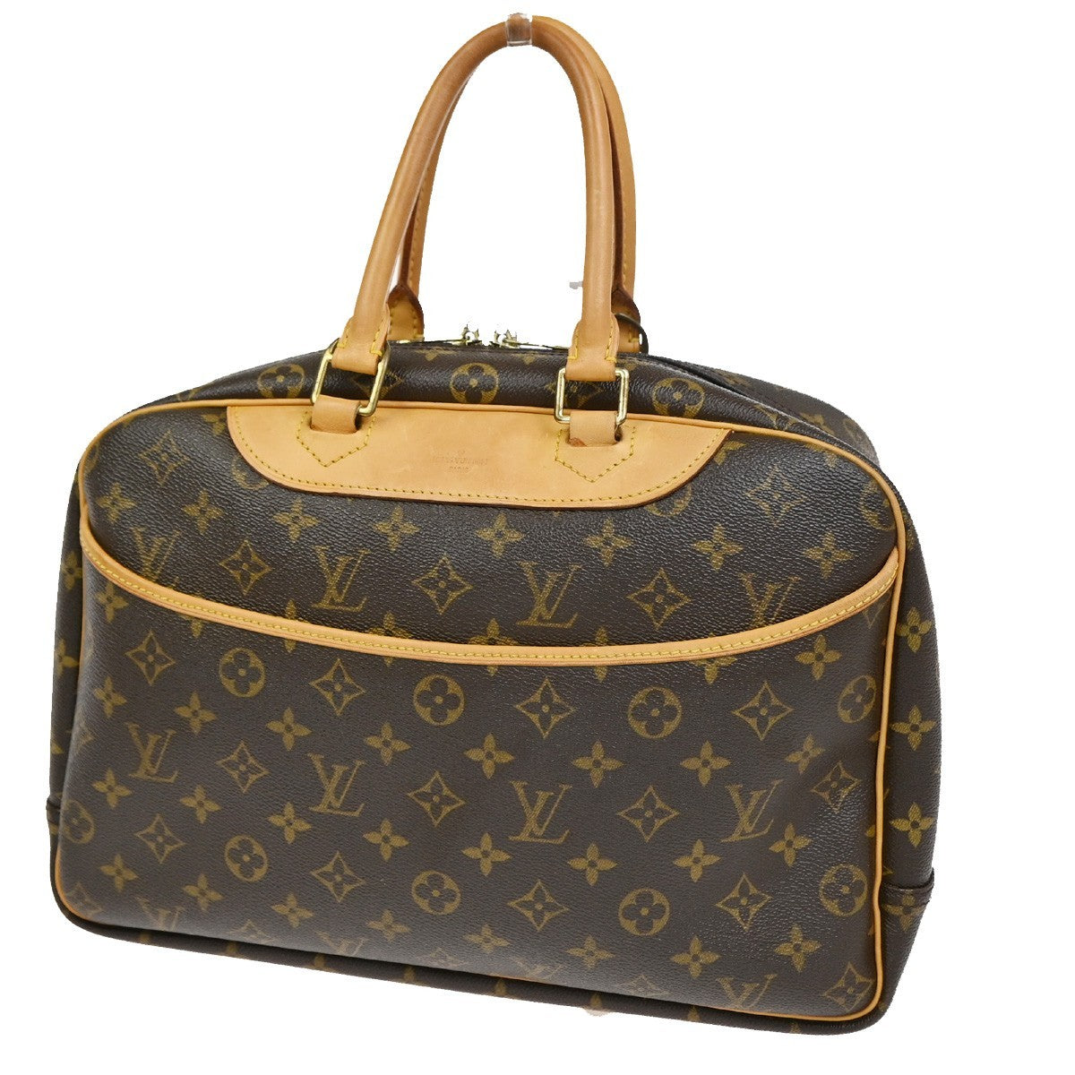 Louis Vuitton Deauville Handbag Monogram Canvas Brown Canvas Handbag (Pre-Owned)