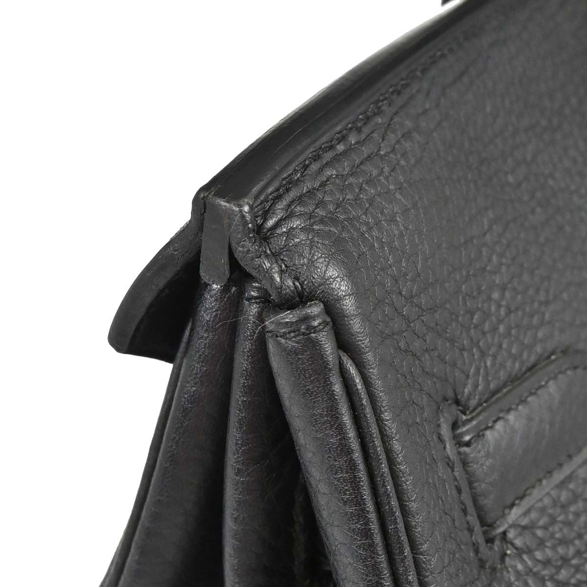 Hermes Birkin Handbag Black Togo With Palladium Hardware Black Leather Handbag (Pre-Owned)