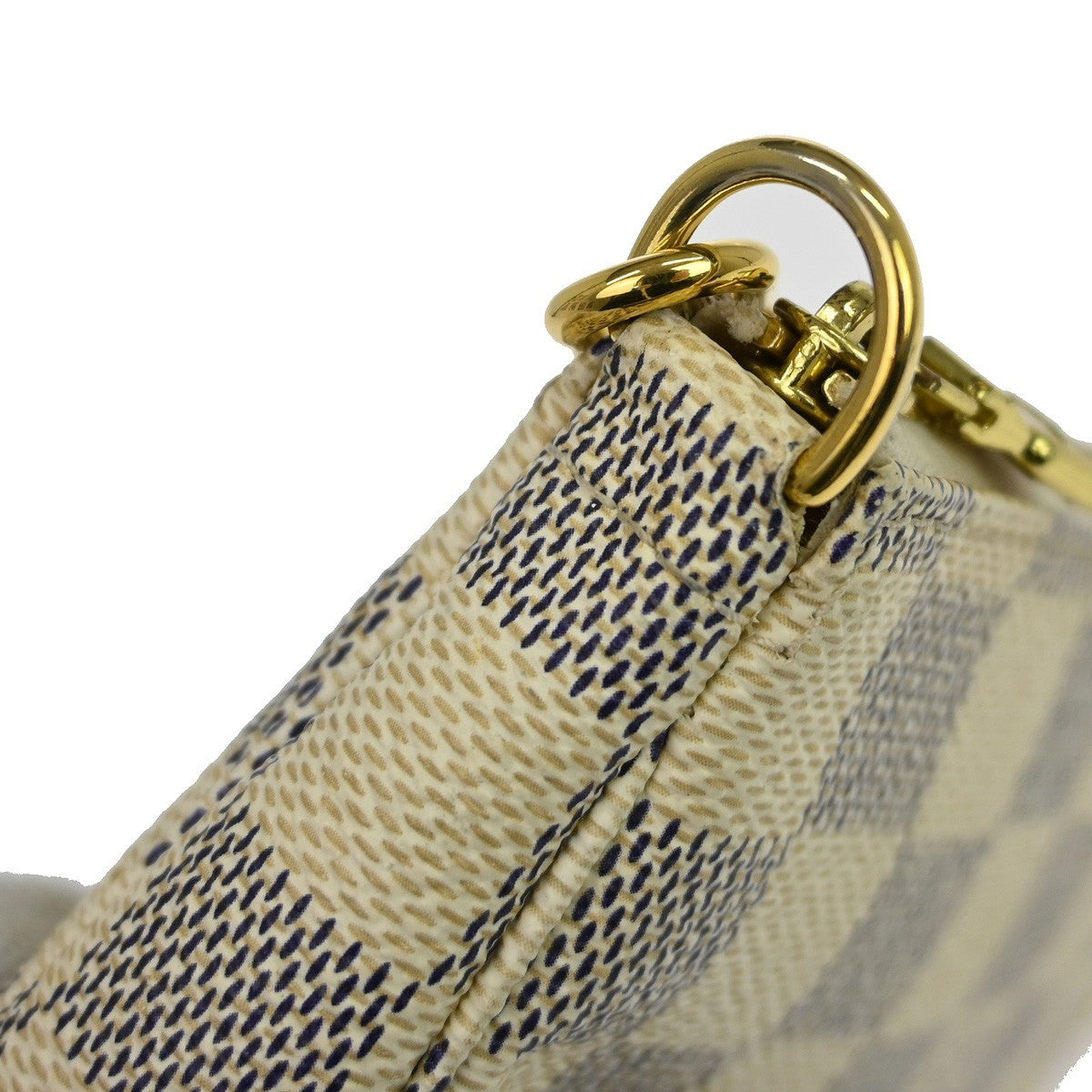 Louis Vuitton Mini Pochette Accessoires Damier Canvas White Canvas Clutche & Pouche Bag (Pre-Owned)