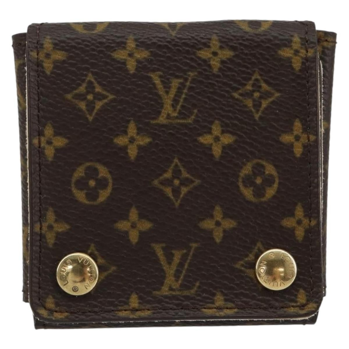 Louis Vuitton Case Jewelry Box Canvas Brown Canvas Wallets Accessory (Pre-Owned)