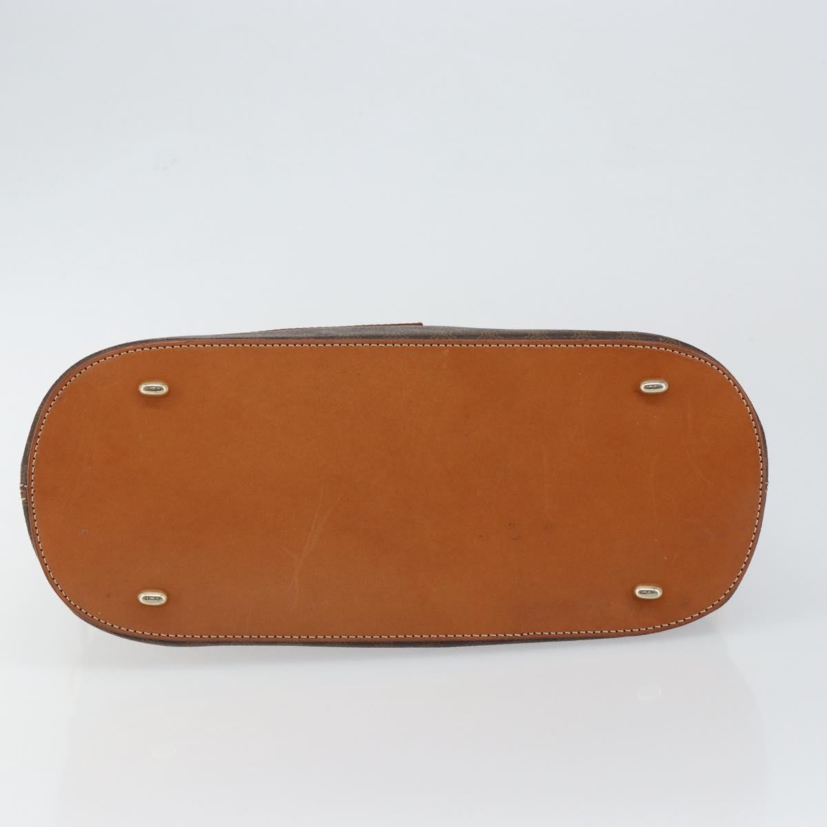 Celine Vintage Macadam Handbag Macadam Brown Canvas Bag (Pre-Owned)