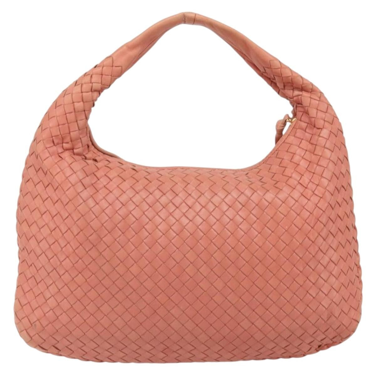Bottega Veneta Veneta Hobo Intrecciato Nappa Pink Leather Handbag (Pre-Owned)