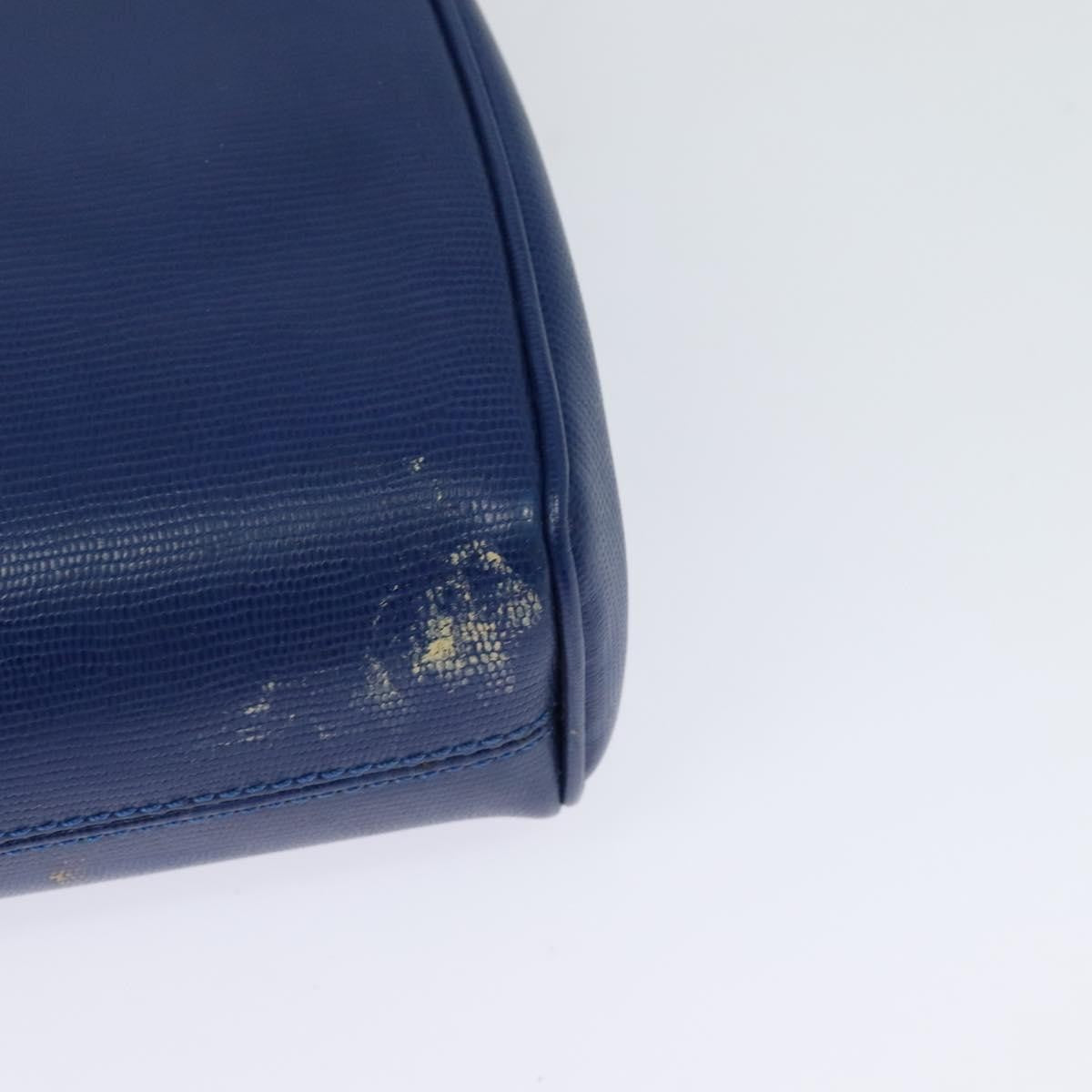 Celine Vintage Circle Logo Crossbody Bag Leather Blue Leather Shoulder Bag Bag (Pre-Owned)
