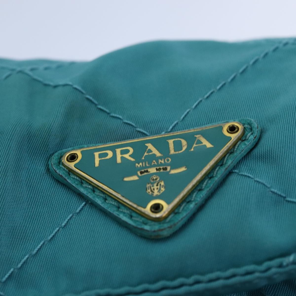 Prada Chain Shoulder Bag Tessuto Blue Nylon Shoulder Bag Bag (Pre-Owned)