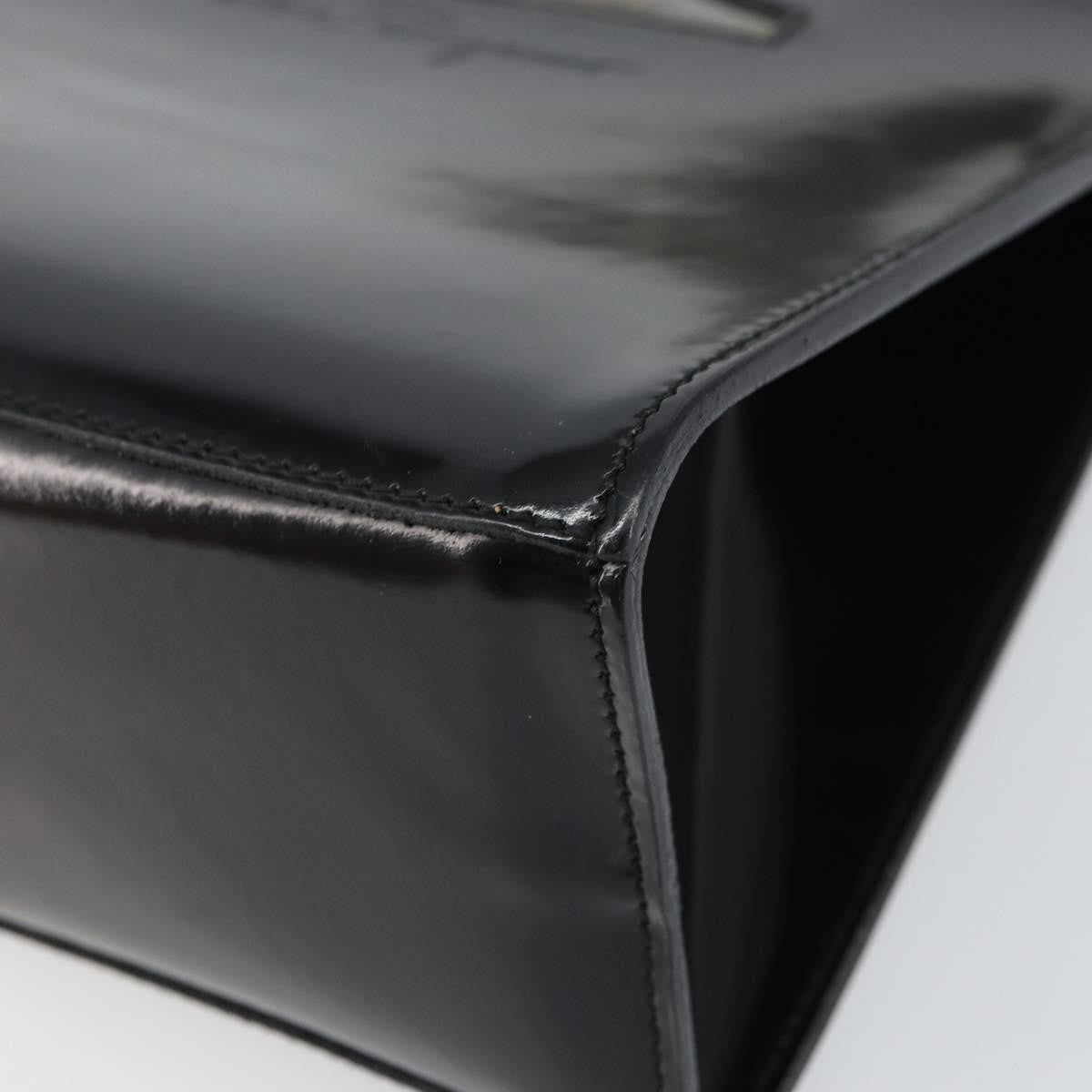 Salvatore Ferragamo Vintage Handbag Patent Leather Black Patent_Leather Handbag (Pre-Owned)