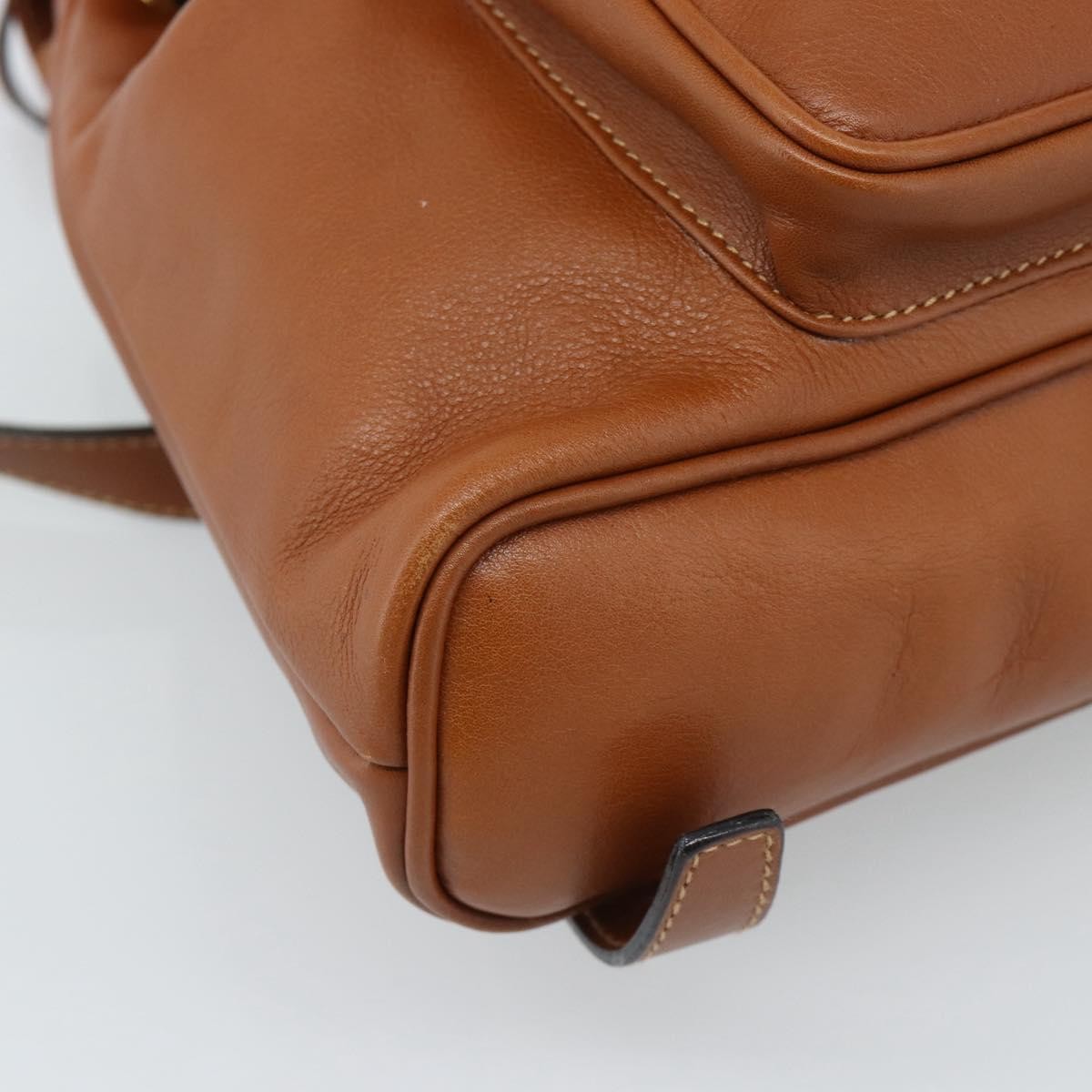 Gucci Vintage Bamboo Backpack Leather Brown Leather Backpack Bag (Pre-Owned)