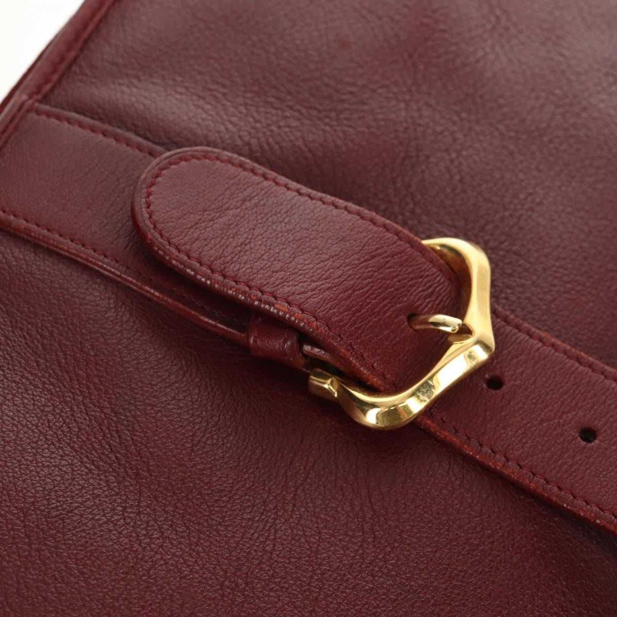 Cartier Must De Cartier Shoulder Bag Leather Burgundy Leather Shoulder Bag Bag (Pre-Owned)