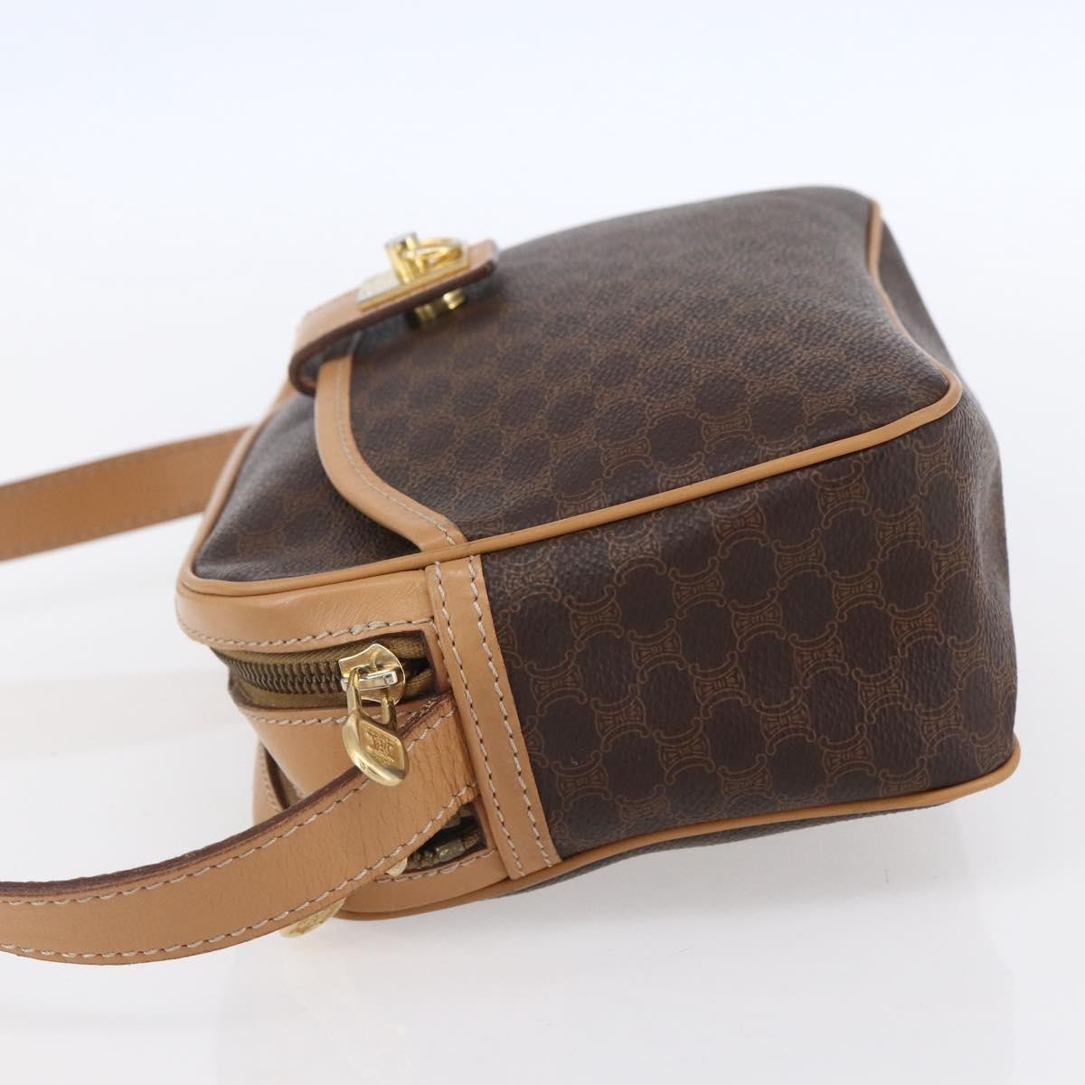 Celine Macadam Shoulder Bag Pvc Leather Brown Pvc Shoulder Bag Bag (Pre-Owned)