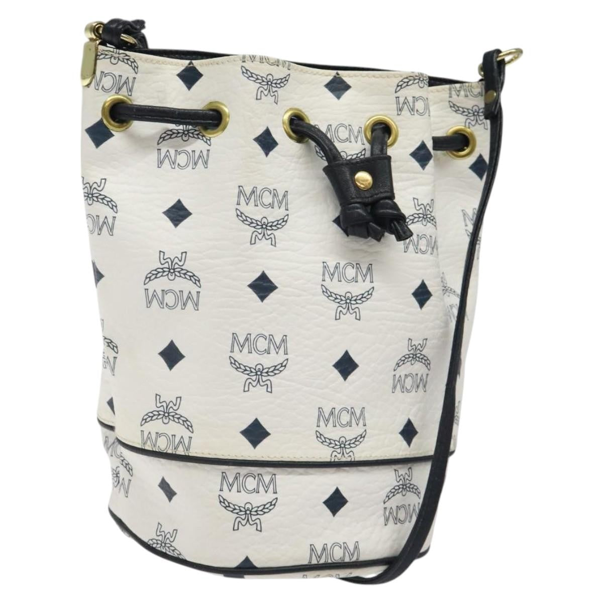 MCM Visetos Shoulder Bag Pvc White Pvc Shoulder Bag Bag (Pre-Owned)
