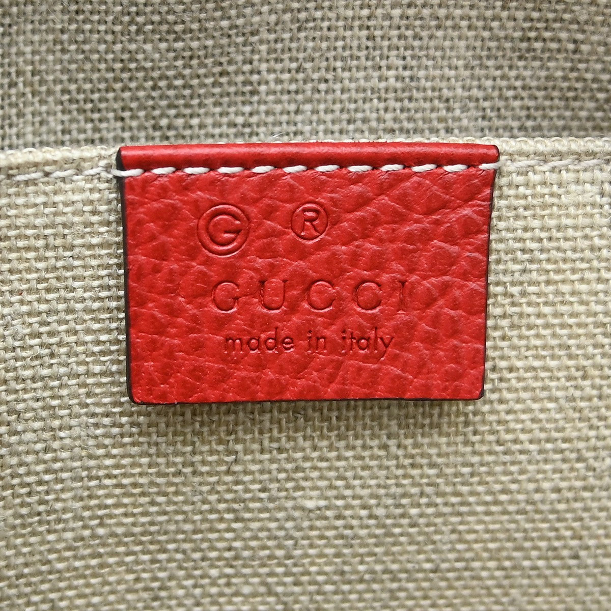 Gucci Guccissima Shoulder Bag Red Leather Shoulder Bag Bag (Pre-Owned)