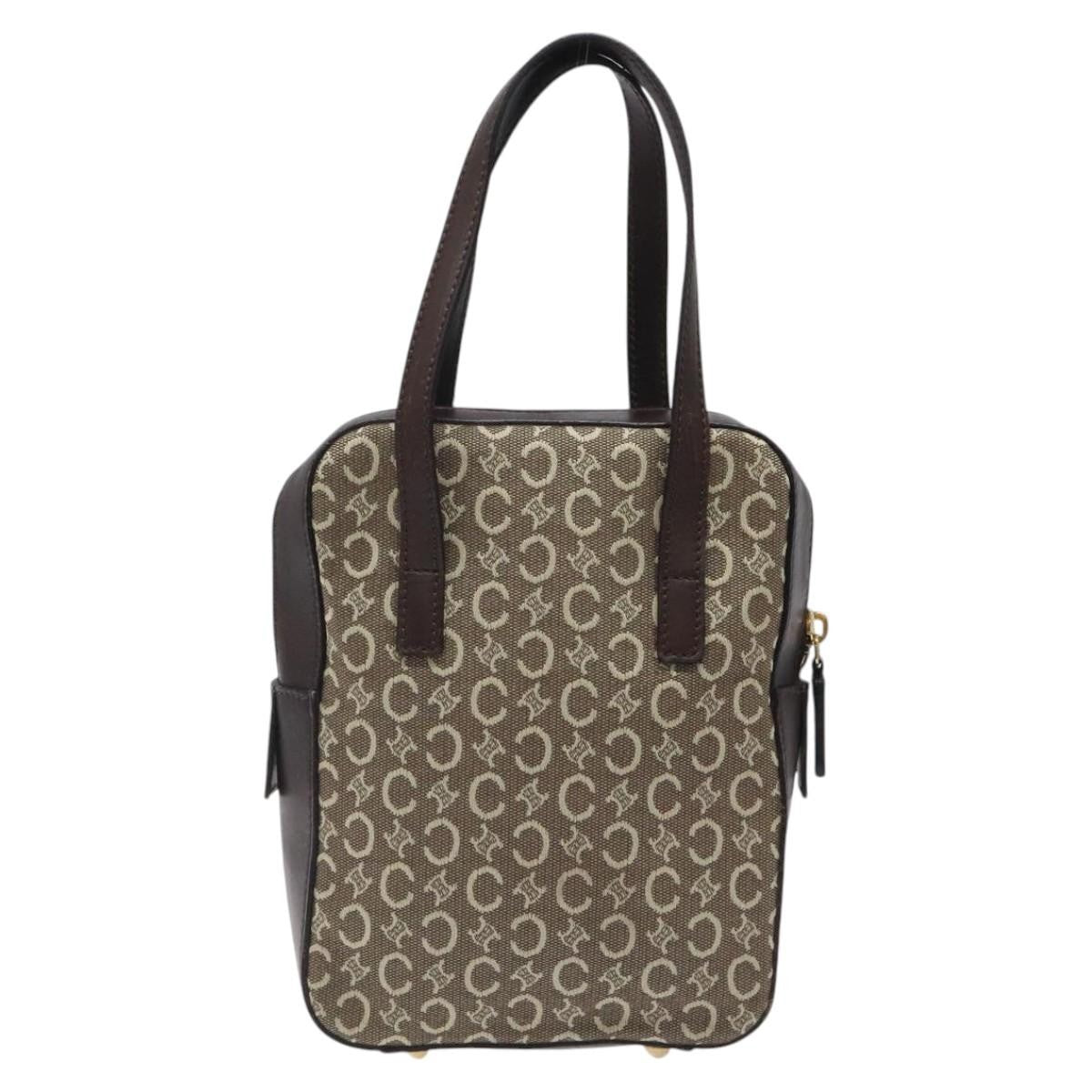 Celine C Macadam Handbag Canvas Gray Canvas Handbag (Pre-Owned)