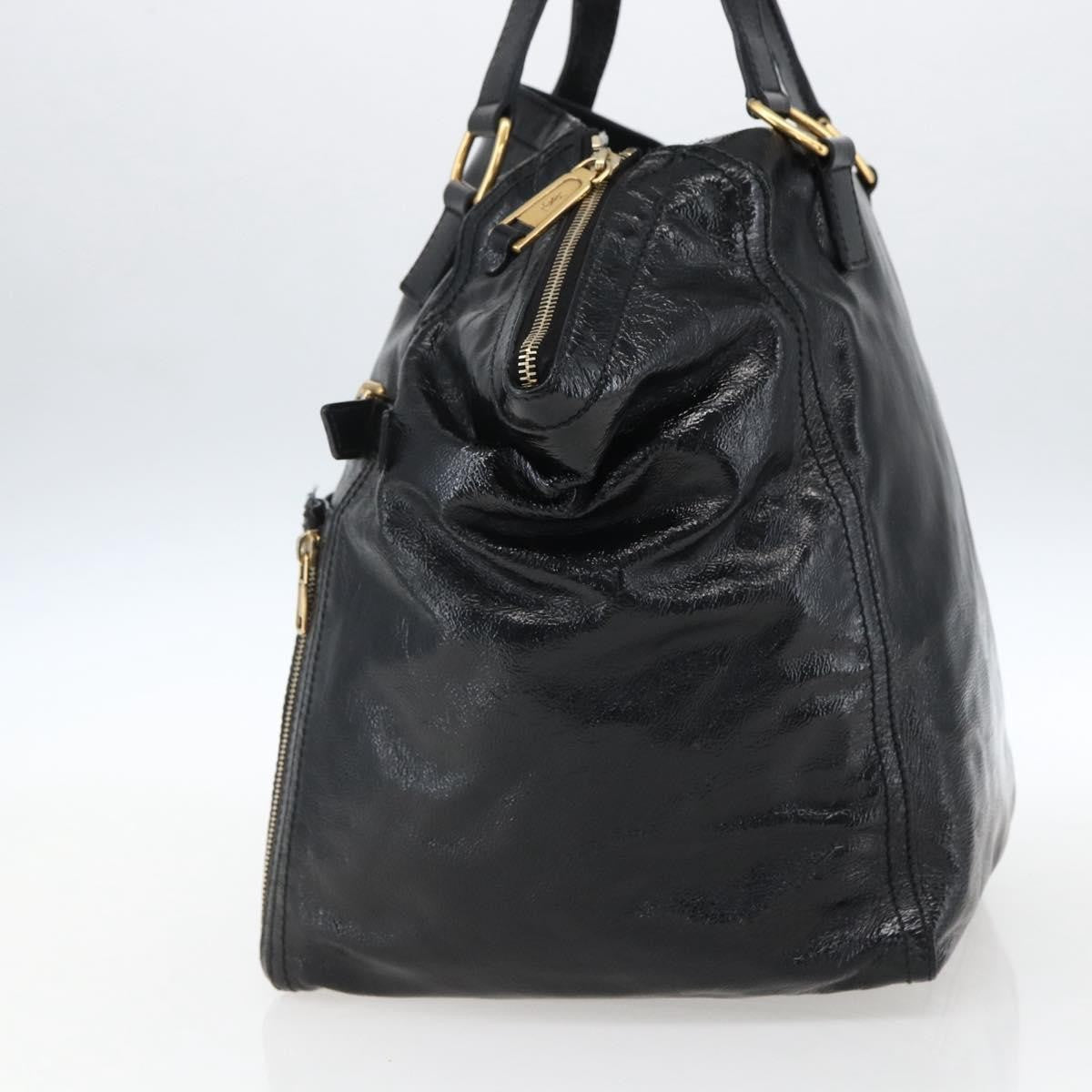 Saint Laurent Downtown Handbag Patent Black Patent_Leather Tote Bag Bag (Pre-Owned)