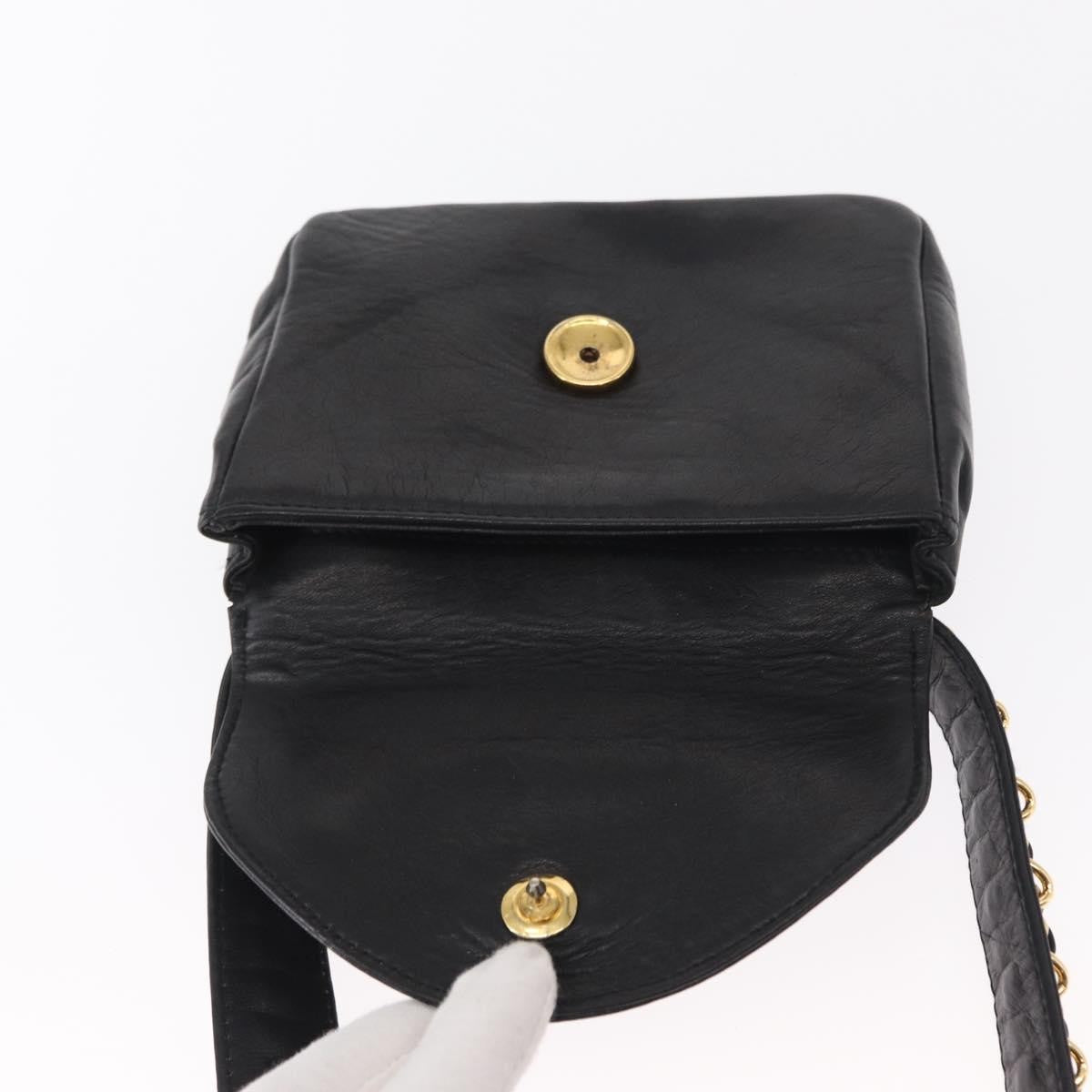 Chanel Chain Envelope Belt Bag Quilted Calfskin Black Leather Clutche & Pouche Bag (Pre-Owned)