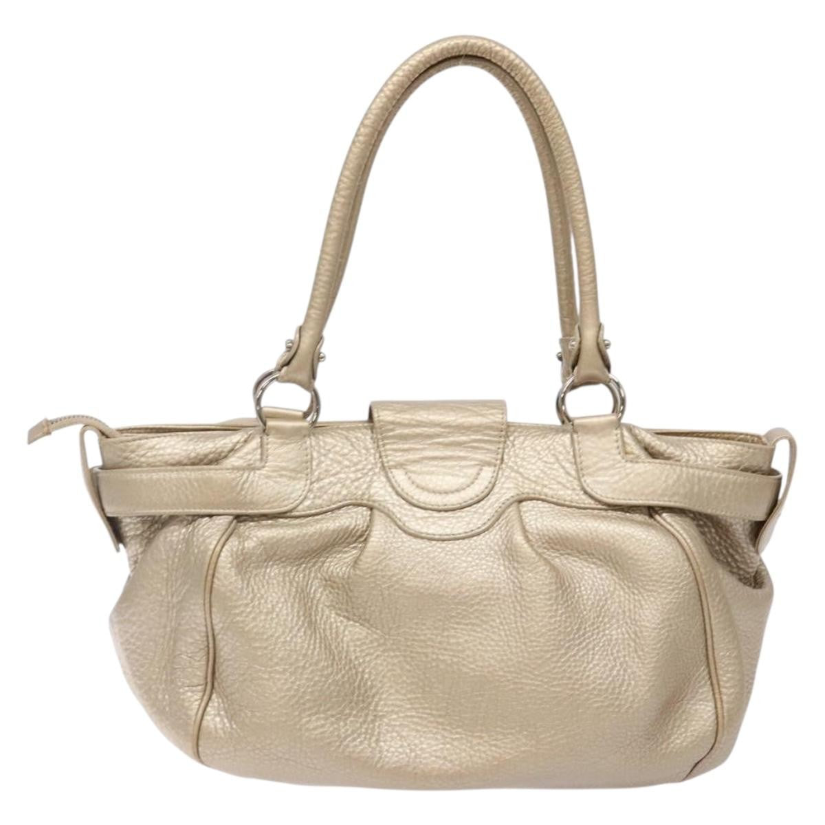 Salvatore Ferragamo Marisa Satchel Leather Gold Leather Bag (Pre-Owned)