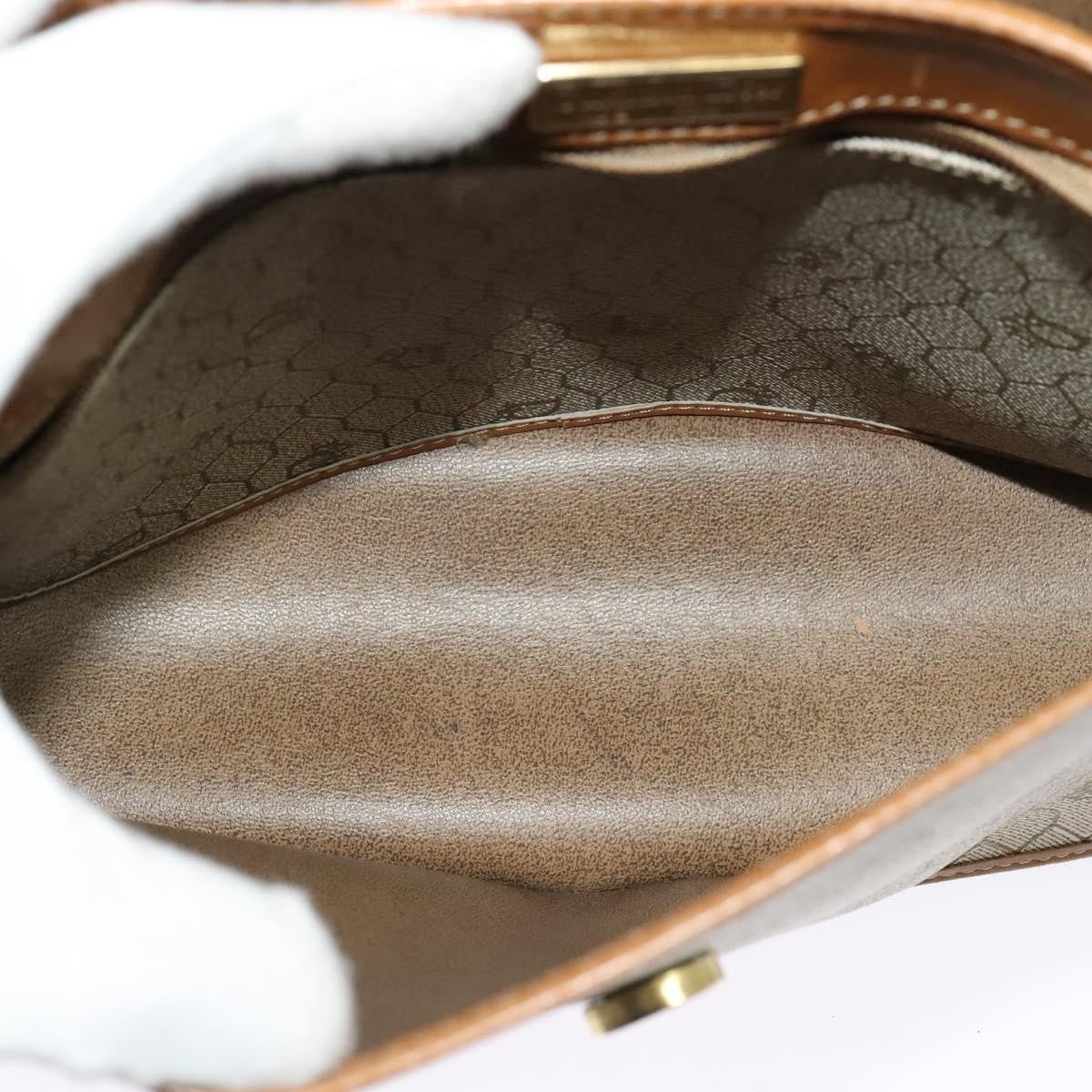 Christian Dior Vintage Honeycomb Shoulder Bag Canvas And Leather Beige Canvas Bag (Pre-Owned)