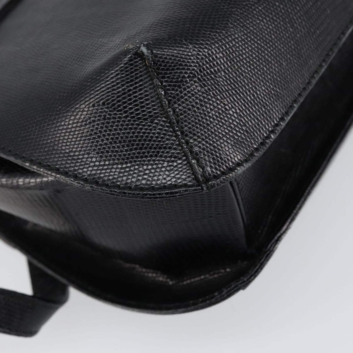 Salvatore Ferragamo Vintage Handbag Leather Black Leather Handbag (Pre-Owned)