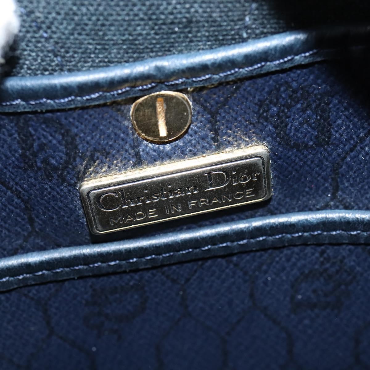 Christian Dior Vintage Honeycomb Shoulder Bag Canvas And Leather Navy Pvc Shoulder Bag Bag (Pre-Owned)