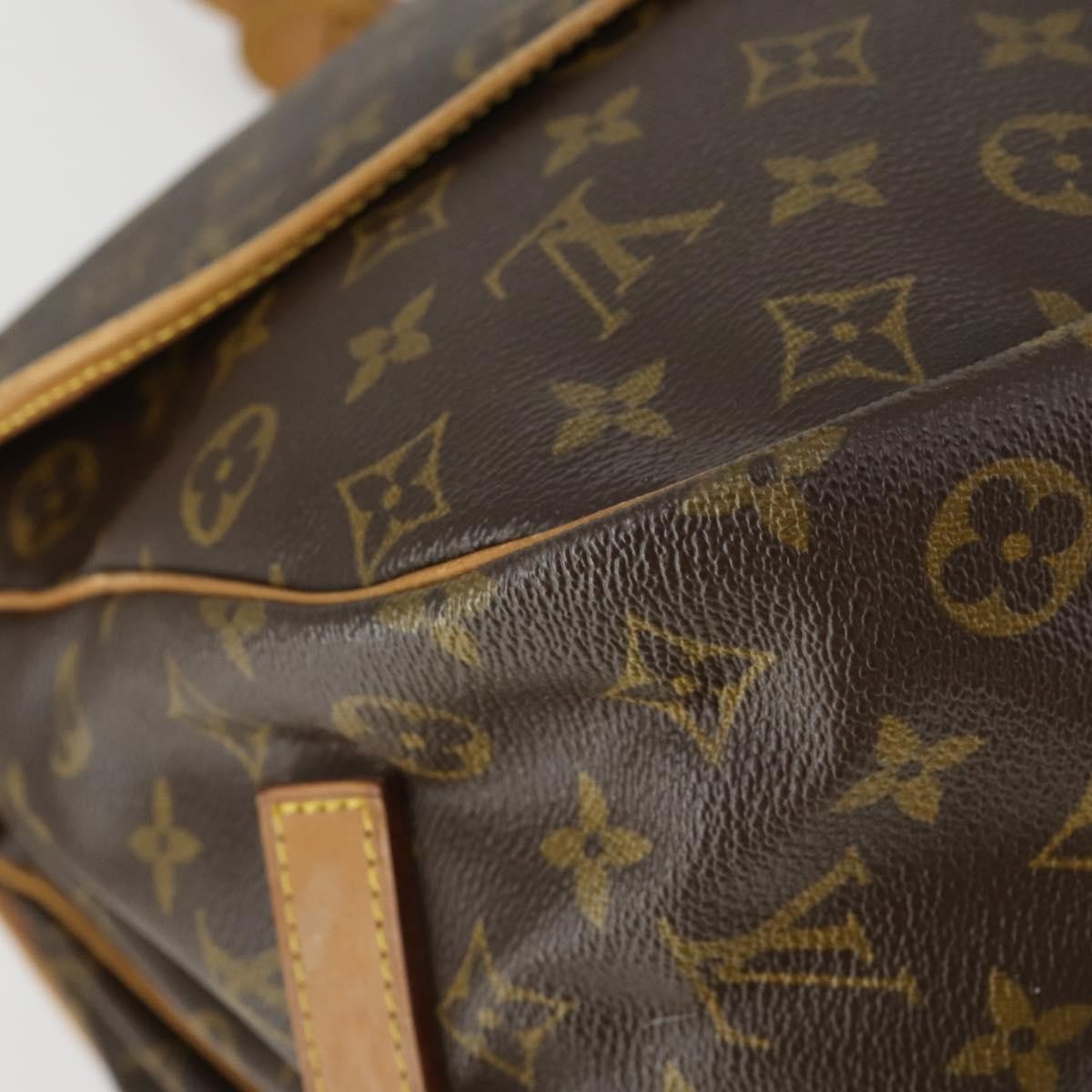 Louis Vuitton Saumur Handbag Monogram Canvas Brown Canvas Shoulder Bag Bag (Pre-Owned)
