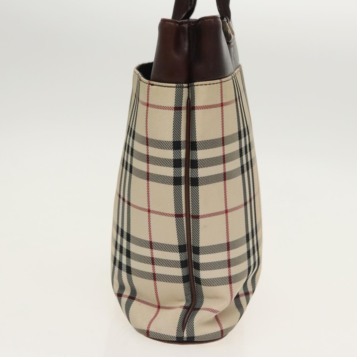Burberry Nova Check Tote Canvas And Leather Beige Canvas Tote Bag Bag (Pre-Owned)