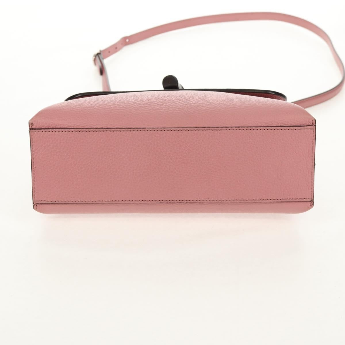 Gucci Bamboo Daily Top Handle Bag Leather Pink Leather Handbag (Pre-Owned)