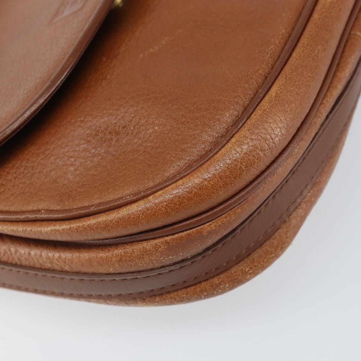 Burberry Vintage Shoulder Bag Leather Brown Leather Shoulder Bag Bag (Pre-Owned)