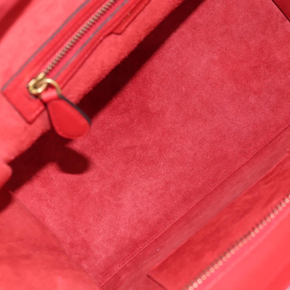 Celine Luggage Bag Grainy Leather Red Leather Handbag (Pre-Owned)