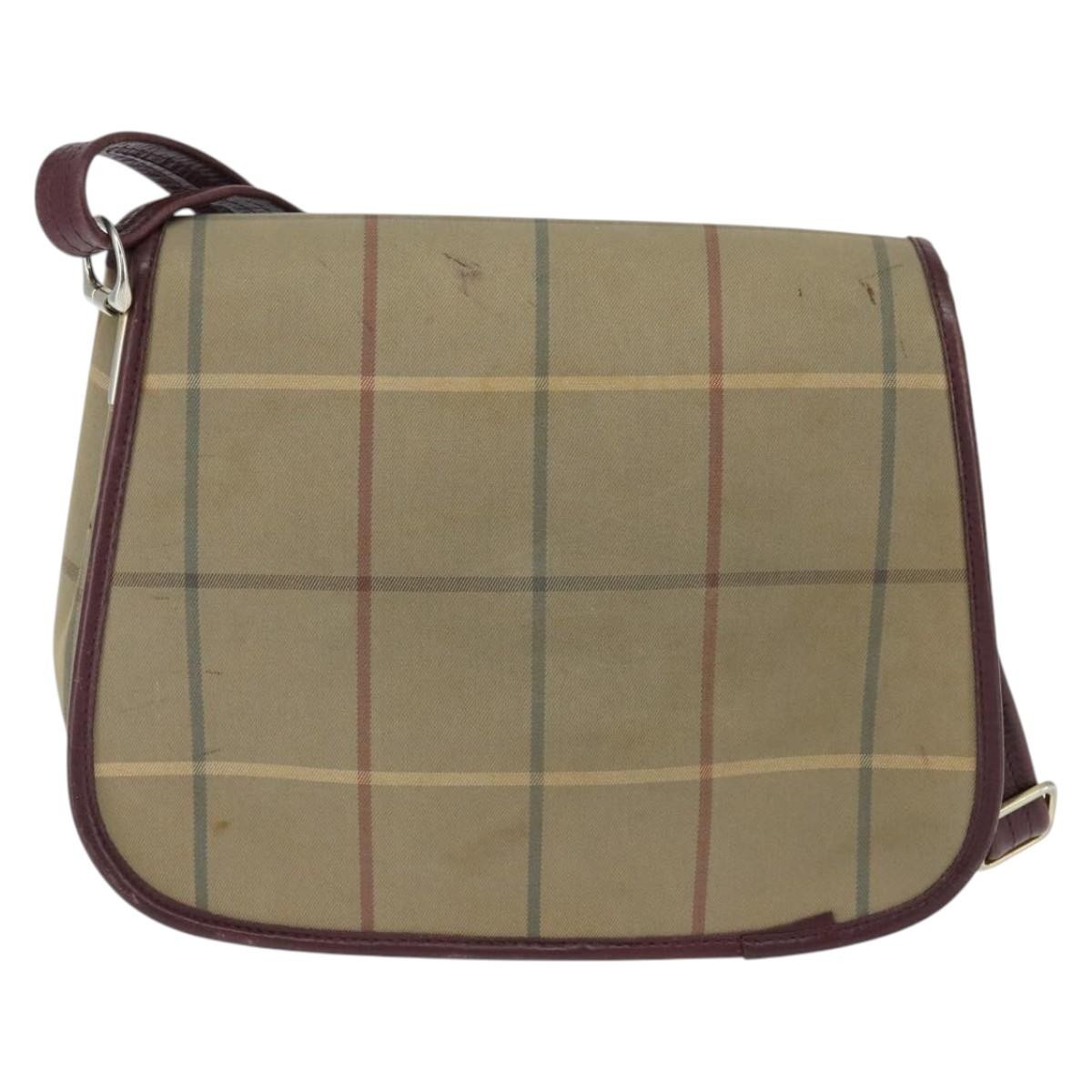 Burberry Nova Check Shoulder Bag Canvas Beige Canvas Shoulder Bag Bag (Pre-Owned)