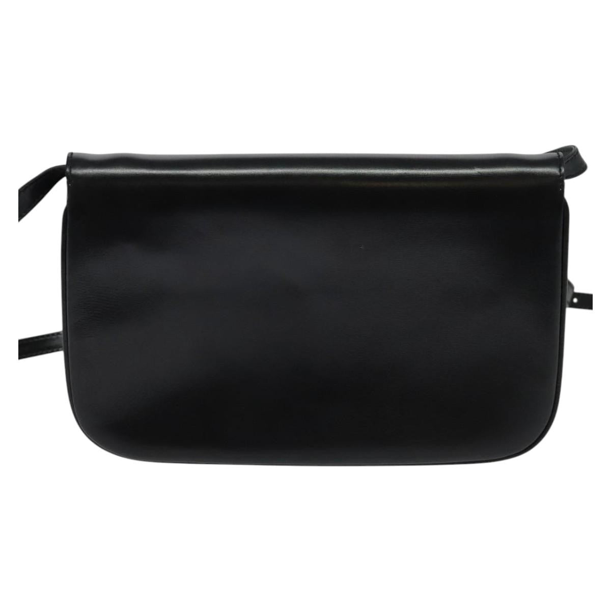 Bally Vintage Shoulder Bag Leather Black Leather Shoulder Bag Bag (Pre-Owned)