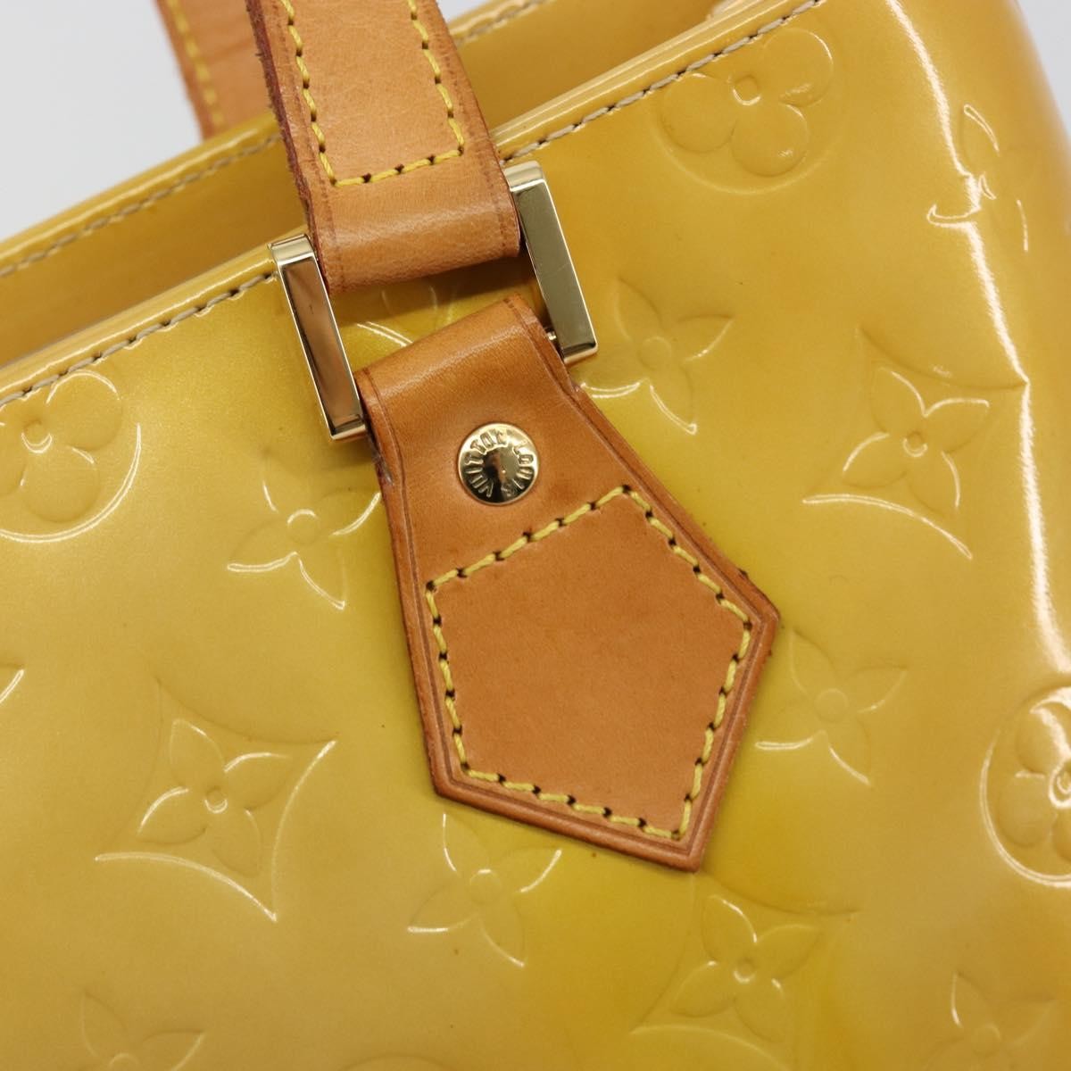 Louis Vuitton Houston Handbag Monogram Vernis Beige Patent_Leather Handbag (Pre-Owned)
