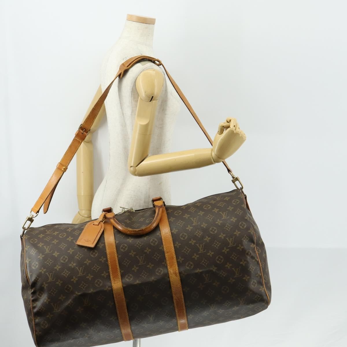 Louis Vuitton Keepall Bandouliere Bag Monogram Canvas Brown Canvas Travel Bag Bag (Pre-Owned)