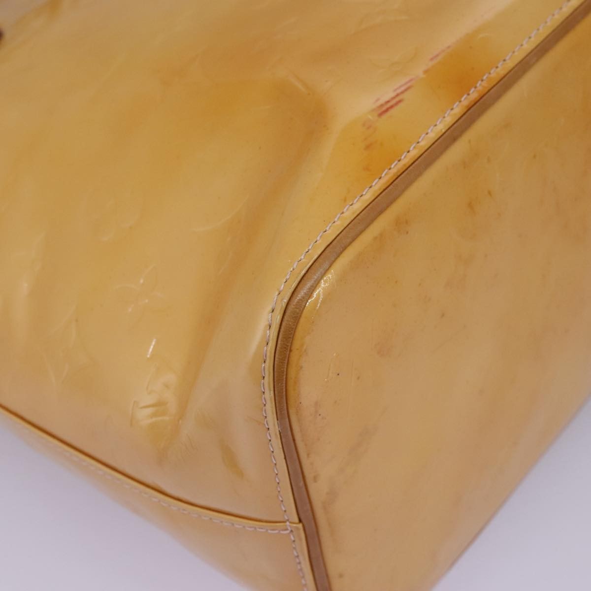 Louis Vuitton Houston Handbag Monogram Vernis Beige Patent_Leather Handbag (Pre-Owned)