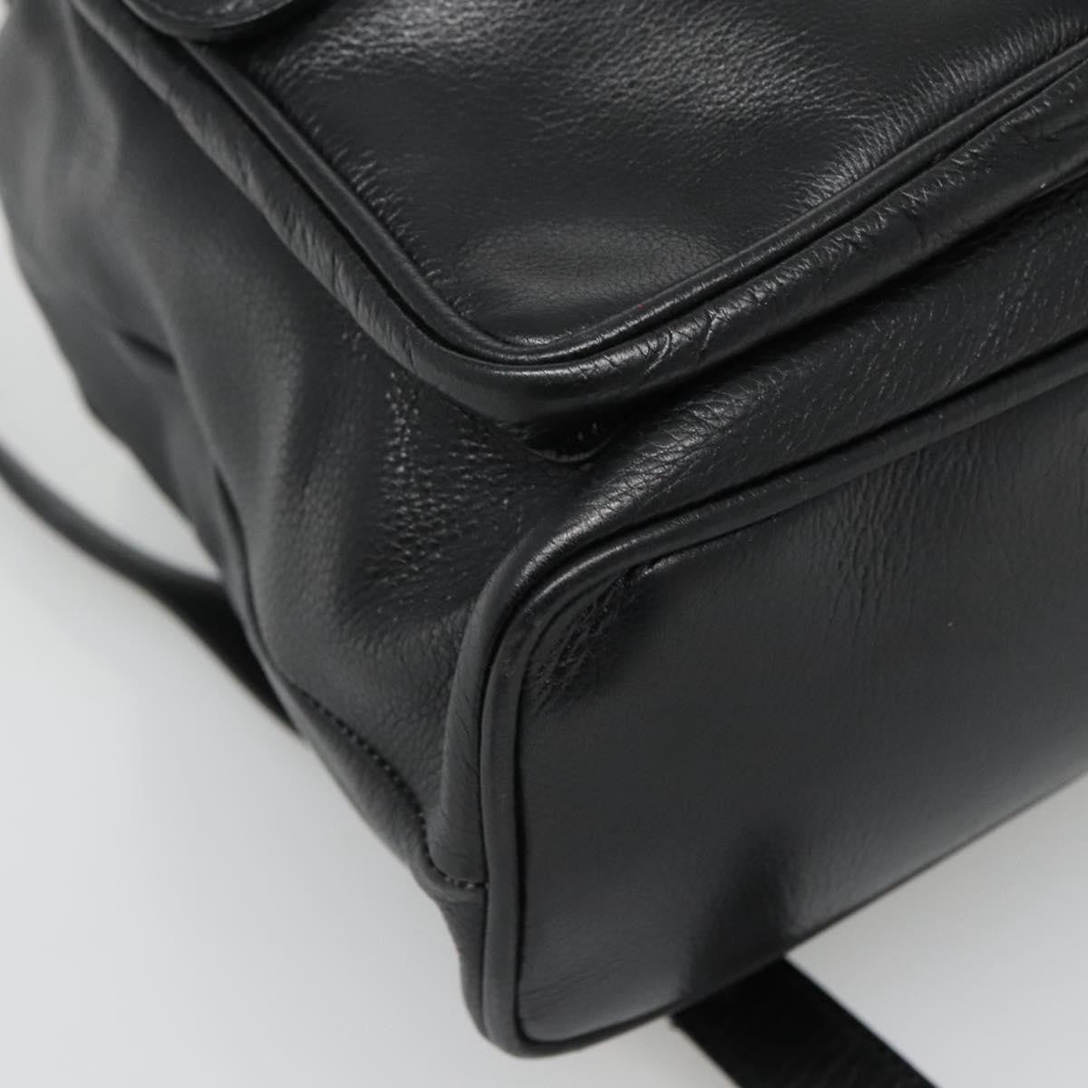 Gucci Vintage Bamboo Backpack Leather Black Leather Backpack Bag (Pre-Owned)