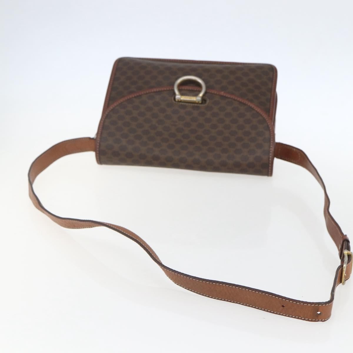Celine Vintage Macadam Shoulder Bag Canvas Brown Canvas Shoulder Bag Bag (Pre-Owned)