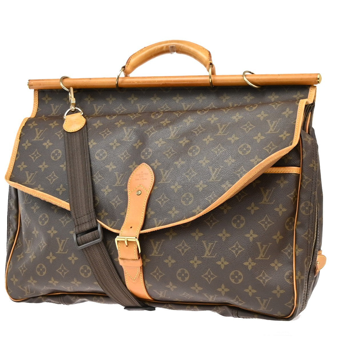 Louis Vuitton Sac Chasse Hunting Bag Monogram Canvas Brown Canvas Travel Bag Bag (Pre-Owned)