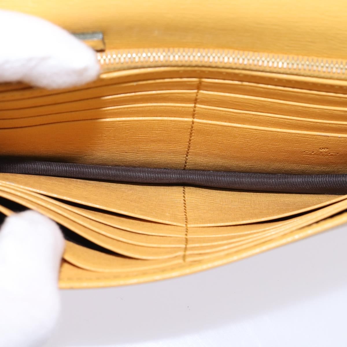 Gucci Betty Chain Wallet Leather Yellow Leather Clutche & Pouche Bag (Pre-Owned)