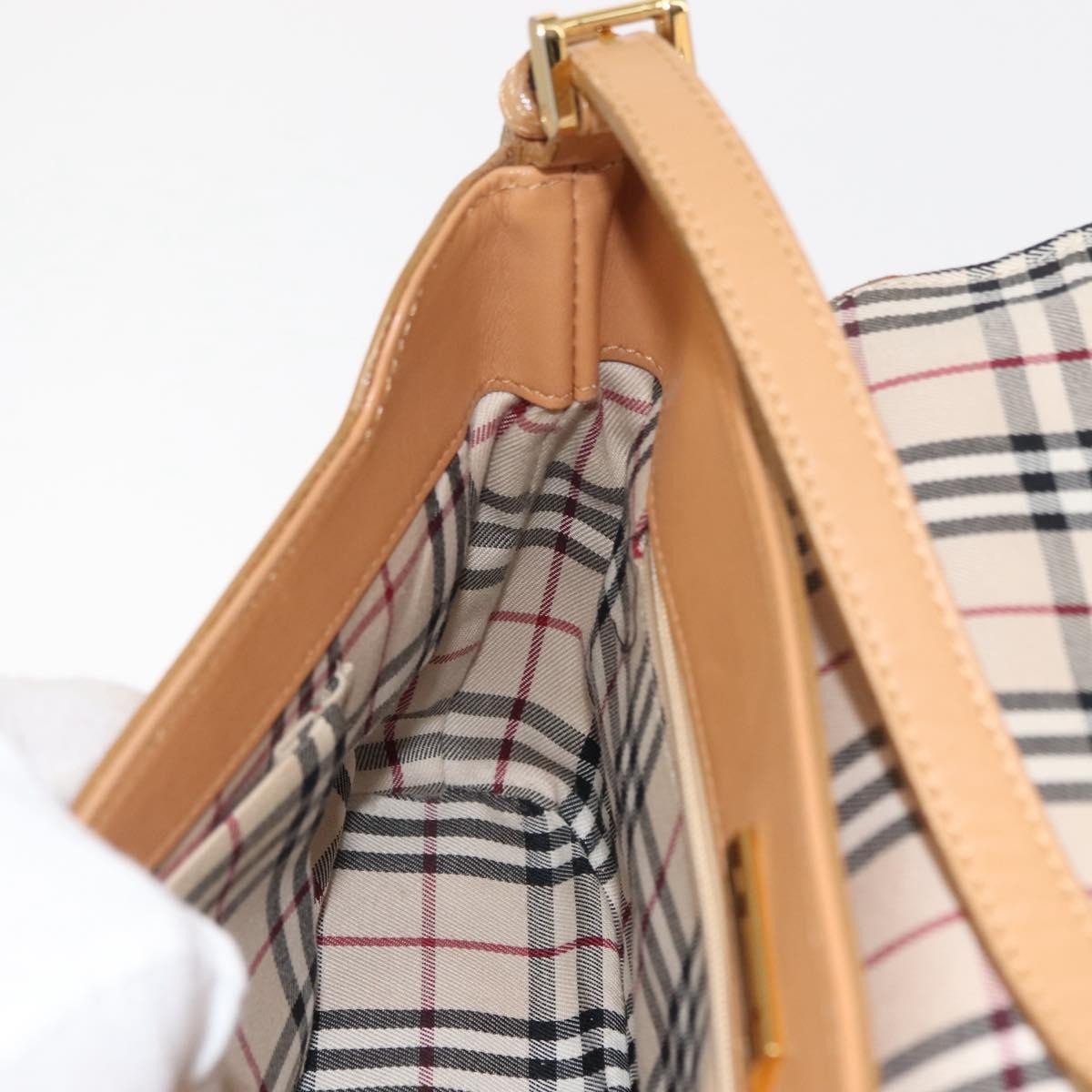 Burberry Shoulder Bag Leather Beige Leather Shoulder Bag Bag (Pre-Owned)