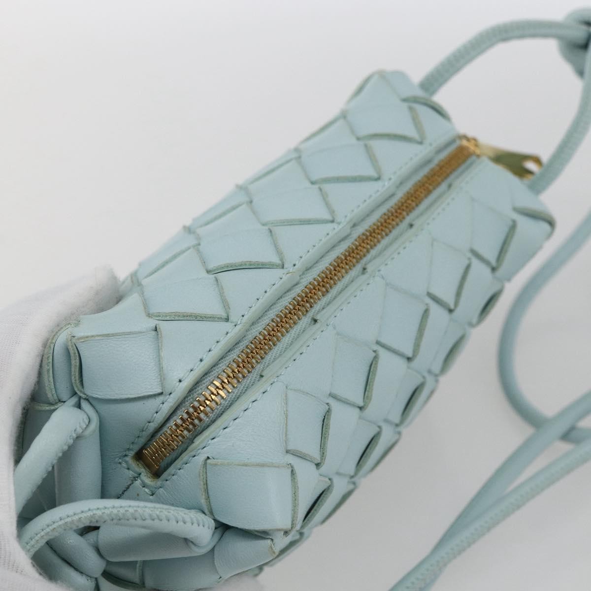 Bottega Veneta Loop Crossbody Bag Intrecciato Nappa Blue Leather Shoulder Bag Bag (Pre-Owned)