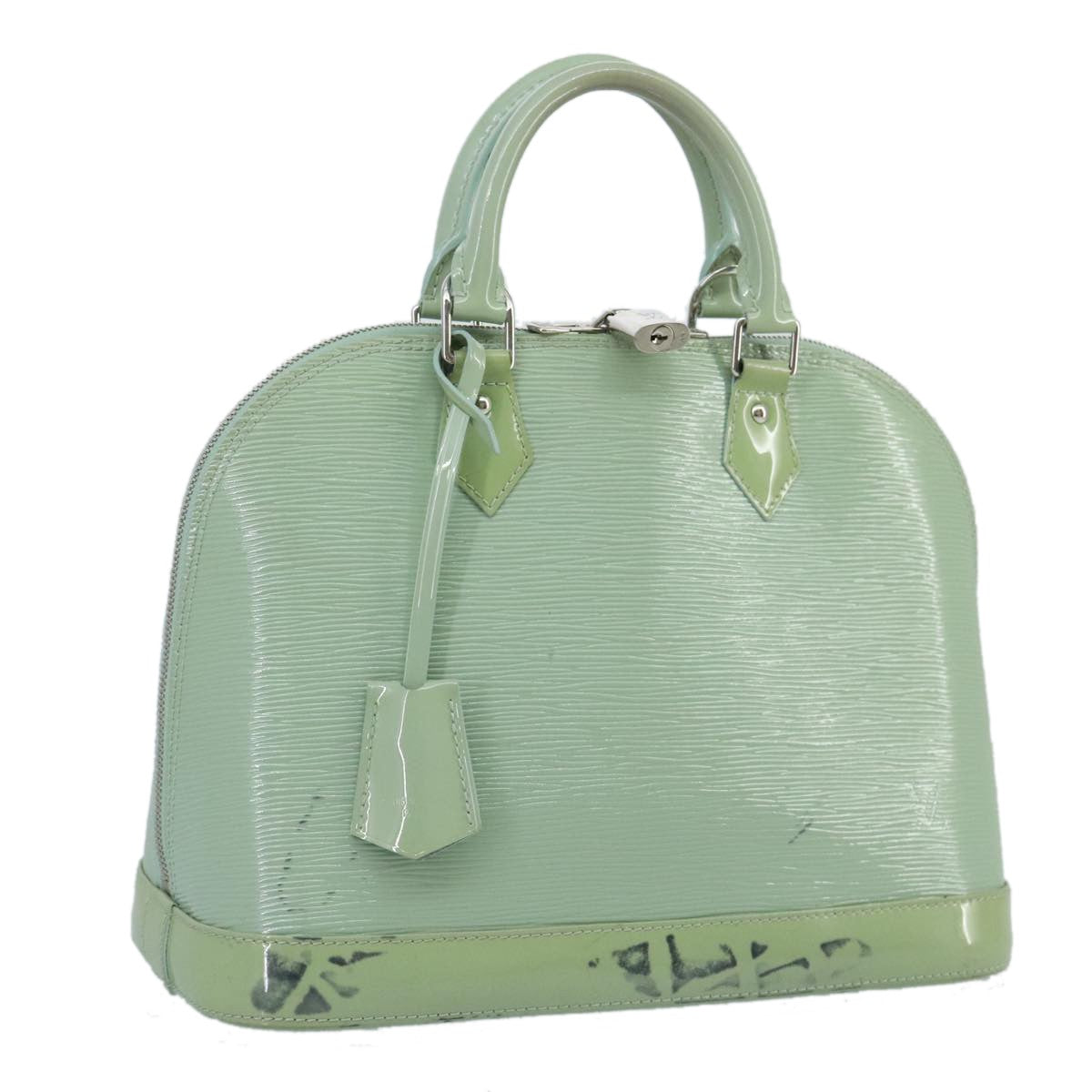 Louis Vuitton Alma Handbag Electric Epi Leather Green Patent_Leather Handbag (Pre-Owned)